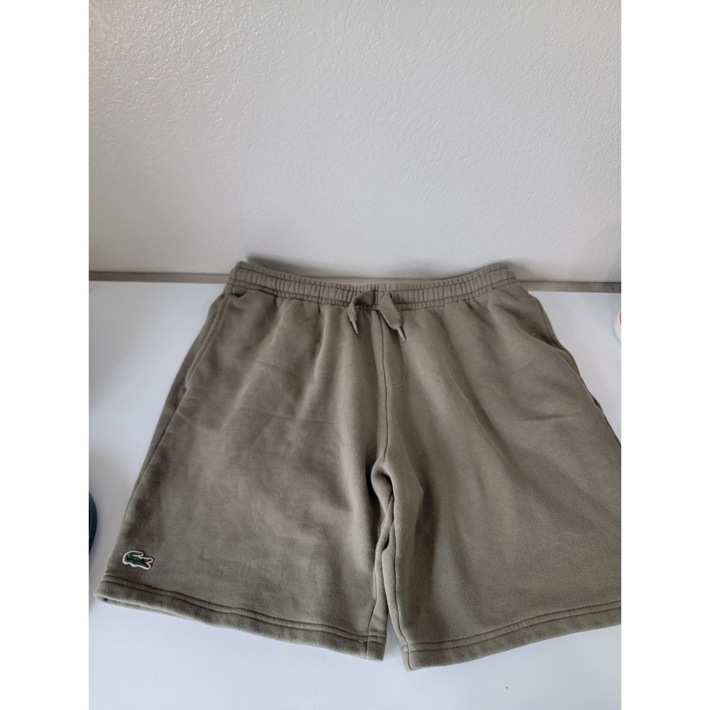 Lacoste Men's Sweat Shorts Tan XL Elastic Waist Drawstring Lounge Casual - Picture 8 of 9